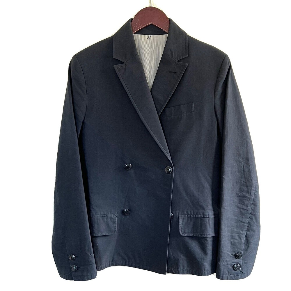 APC Paris Mens Cotton Double Breasted Blazer Size M Navy Blue